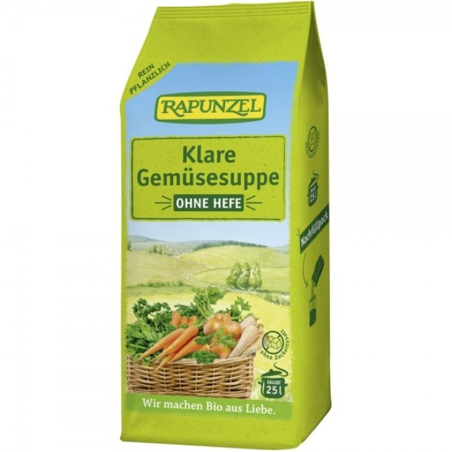 Amestec de legume pentru supa clara fara drojdie, vegan bio, Rapunzel, 500g