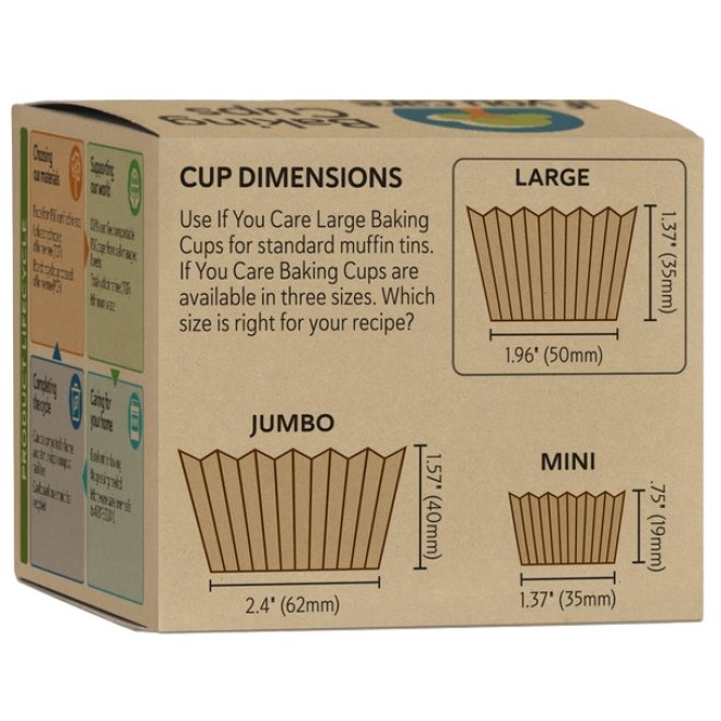 Hartie de copt briose nealbita, fara clor, compostabila, If You Care, 24 buc, JUMBO
