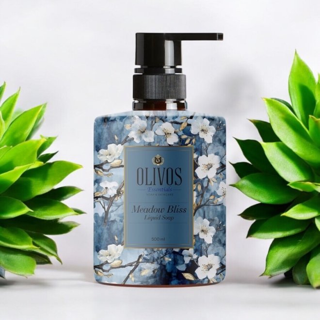 Sapun lichid Meadow Bliss cu parfum de orhidee si mosc, Olivos, 500 ml