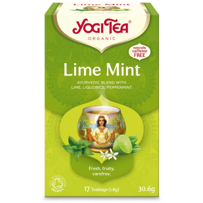 Ceai Bio fara cofeina, Yogi Tea - Lime si Menta, 30 g